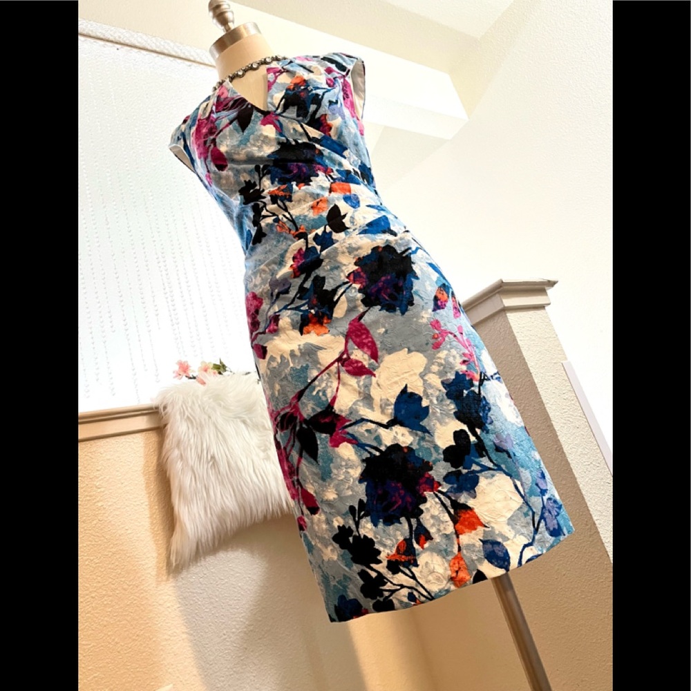 Like NEW! 2 Adrienna Papell Chic 50s 60s Chic Throwback Event Jacquard Dress